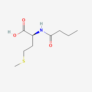 molecular formula C9H17NO3S B12654674 N-(1-Oxobutyl)-L-methionine CAS No. 54746-52-0