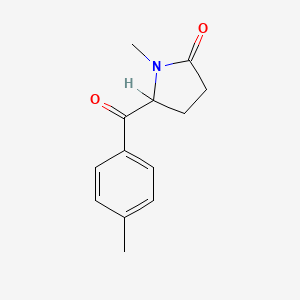 molecular formula C13H15NO2 B12654693 1-Methyl-5-(4-methylbenzoyl)pyrrolidin-2-one CAS No. 42435-97-2