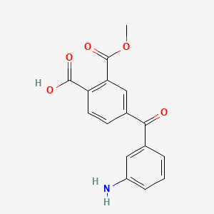molecular formula C16H13NO5 B12654752 Methyl hydrogen 4-(m-aminobenzoyl)phthalate CAS No. 39973-15-4