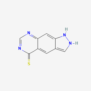 molecular formula C9H6N4S B12654757 1H-Pyrazolo(4,3-g)quinazolin-5-yl hydrosulfide CAS No. 81237-60-7