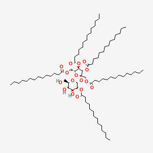 molecular formula C82H152O16 B12654773 Sucrose pentamyristate CAS No. 94139-16-9