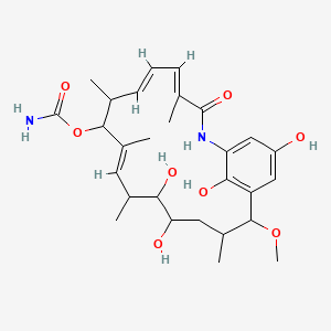 molecular formula C28H40N2O8 B12654777 [(4E,6E,10E)-13,14,20,22-tetrahydroxy-17-methoxy-4,8,10,12,16-pentamethyl-3-oxo-2-azabicyclo[16.3.1]docosa-1(21),4,6,10,18(22),19-hexaen-9-yl] carbamate CAS No. 86782-16-3