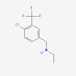molecular formula C10H11ClF3N B12654828 Benzenemethanamine, 4-chloro-N-ethyl-3-(trifluoromethyl)- CAS No. 90390-43-5