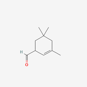 molecular formula C10H16O B12654908 3,5,5-Trimethylcyclohex-2-ene-1-carbaldehyde CAS No. 84559-99-9