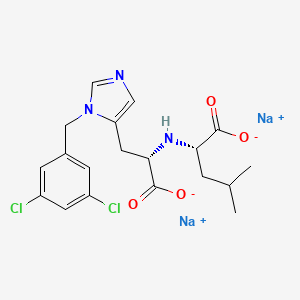 molecular formula C19H21Cl2N3Na2O4 B12654932 disodium;(2S)-2-[[(1S)-1-carboxylato-2-[3-[(3,5-dichlorophenyl)methyl]imidazol-4-yl]ethyl]amino]-4-methylpentanoate CAS No. 1315337-39-3