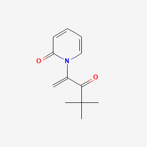 molecular formula C12H15NO2 B12655074 2(1H)-Pyridinone, 1-(3,3-dimethyl-1-methylene-2-oxobutyl)- CAS No. 104940-97-8