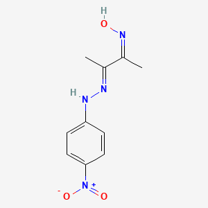 molecular formula C10H12N4O3 B12655087 3-[(P-Nitrophenyl)hydrazono]butan-2-one oxime CAS No. 62454-83-5