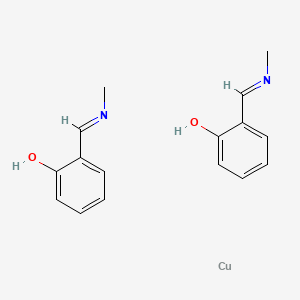 molecular formula C16H18CuN2O2 B12655113 alpha-Bis(N-methylsalicylaldiminato)copper CAS No. 14284-00-5