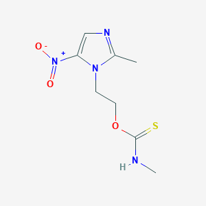 molecular formula C8H12N4O3S B12655136 O-[2-(2-methyl-5-nitroimidazol-1-yl)ethyl] N-methylcarbamothioate CAS No. 55676-34-1