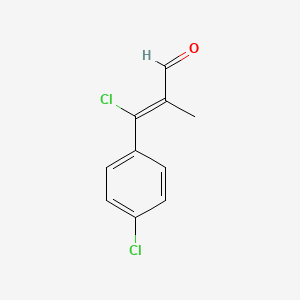 molecular formula C10H8Cl2O B12655249 3-Chloro-3-(4-chlorophenyl)methacrylaldehyde CAS No. 84682-29-1