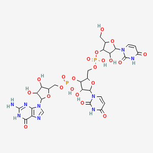 molecular formula C28H35N9O21P2 B12655346 Uridylyl-(3'.5')-uridylyl-(3'.5')-guanosine CAS No. 3352-32-7