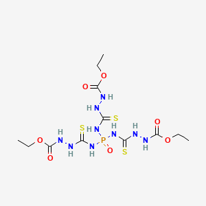 molecular formula C12H24N9O7PS3 B12655348 ethyl N-[bis[(ethoxycarbonylamino)carbamothioylamino]phosphorylcarbamothioylamino]carbamate CAS No. 20446-95-1