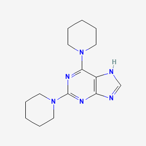 molecular formula C15H22N6 B12655414 2,6-di(piperidin-1-yl)-7H-purine CAS No. 1928-79-6