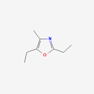 molecular formula C8H13NO B12655596 2,5-Diethyl-4-methyloxazole CAS No. 40953-15-9