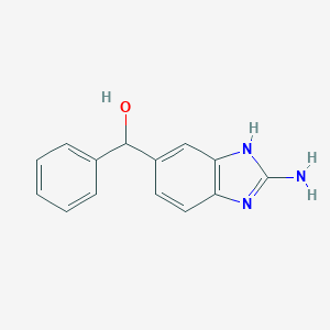 molecular formula C14H13N3O B126556 1H-Benzimidazole-5-methanol, 2-amino-alpha-phenyl- CAS No. 75501-05-2