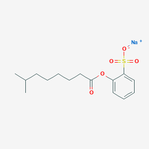 molecular formula C15H21NaO5S B12655612 Isononanoic acid, sulfophenyl ester, sodium salt CAS No. 107611-36-9