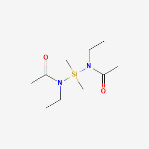 molecular formula C10H22N2O2Si B12655652 N,N'-(Dimethylsilylene)bis(N-ethylacetamide) CAS No. 79728-78-2
