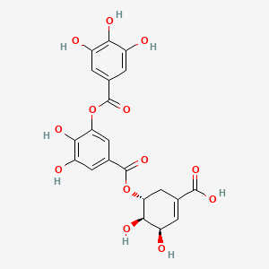 molecular formula C21H18O13 B12655698 3-O-Digalloylshikimic acid CAS No. 95719-52-1