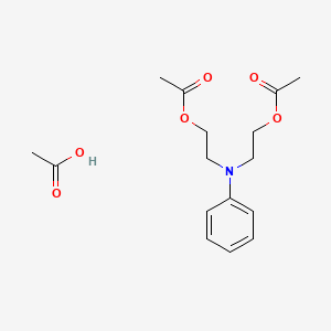 molecular formula C16H23NO6 B12655705 Bis(2-acetoxyethyl)phenylammonium acetate CAS No. 84030-49-9