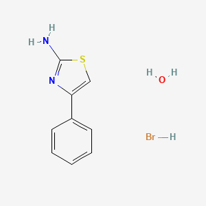 molecular formula C9H11BrN2OS B1265574 2-Amino-4-phenylthiazole hydrobromide monohydrate CAS No. 52253-69-7