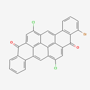 molecular formula C30H11BrCl2O2 B12655753 Bromo-6,14-dichloropyranthrene-8,16-dione CAS No. 35884-41-4