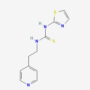 molecular formula C11H12N4S2 B12655789 Thiourea, N-(2-(4-pyridinyl)ethyl)-N'-2-thiazolyl- CAS No. 172505-84-9