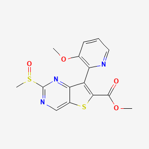 molecular formula C15H13N3O4S2 B12655886 Methyl 7-(3-methoxypyridin-2-yl)-2-methylsulfinylthieno[3,2-d]pyrimidine-6-carboxylate 