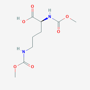 molecular formula C9H16N2O6 B12656022 Dicarbomethoxy-L-ornithine CAS No. 244776-04-3