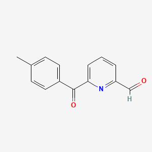 molecular formula C14H11NO2 B12656145 6-(4-Methylbenzoyl)pyridine-2-carbaldehyde CAS No. 94071-17-7