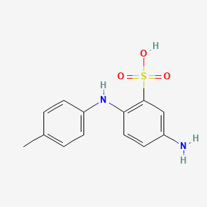 molecular formula C13H14N2O3S B1265620 5-Amino-2-(p-toluidino)benzenesulphonic acid CAS No. 91-31-6