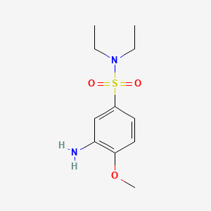 molecular formula C11H18N2O3S B1265623 苯磺酰胺, 3-氨基-N,N-二乙基-4-甲氧基- CAS No. 97-35-8