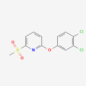 molecular formula C12H9Cl2NO3S B12656285 Pyridine, 2-(3,4-dichlorophenoxy)-6-(methylsulfonyl)- CAS No. 85331-21-1