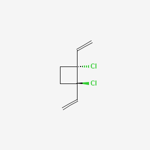 molecular formula C8H10Cl2 B12656582 Cyclobutane, 1,2-dichloro-1,2-divinyl-, trans- CAS No. 33817-63-9