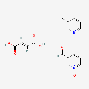 molecular formula C16H16N2O6 B12656674 Bis(3-methylpyridinium) fumarate 1,1'-dioxide CAS No. 55038-36-3