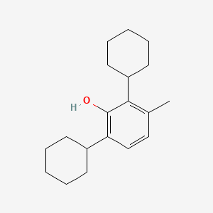 molecular formula C19H28O B12656743 2,6-Dicyclohexyl-m-cresol CAS No. 93840-40-5
