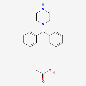 molecular formula C19H24N2O2 B12656879 1-Benzhydrylpiperazinium acetate CAS No. 83918-73-4
