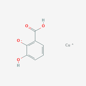 molecular formula C7H5CuO4- B12656895 Copper dihydroxybenzoate CAS No. 52856-54-9