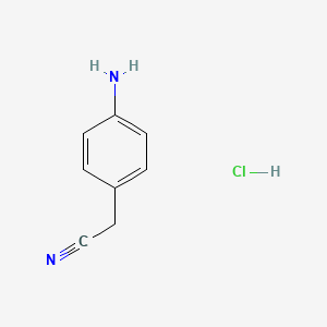 molecular formula C8H9ClN2 B1265692 Benzeneacetonitrile, 4-amino-, monohydrochloride CAS No. 3457-99-6