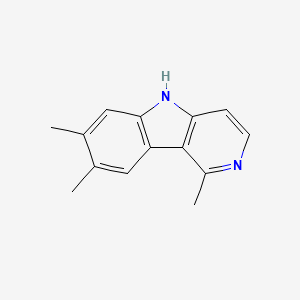 molecular formula C14H14N2 B12656929 1,7,8-Trimethyl-5H-pyrido(4,3-b)indole CAS No. 180520-50-7