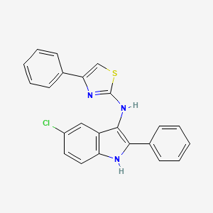 molecular formula C23H16ClN3S B12656955 5-Chloro-2-phenyl-N-(4-phenyl-2-thiazolyl)-1H-indol-3-amine CAS No. 126193-51-9