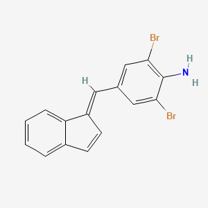 molecular formula C16H11Br2N B12657056 2,6-Dibromo-4-(1H-inden-1-ylidenemethyl)aniline CAS No. 28164-46-7