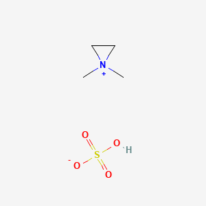 molecular formula C4H11NO4S B12657072 1,1-Dimethylaziridinium hydrogen sulphate CAS No. 85117-75-5