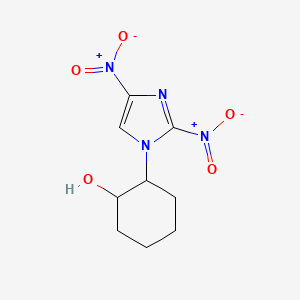 molecular formula C9H12N4O5 B12657130 Cyclohexanol, 2-(2,4-dinitro-1H-imidazol-1-yl)- CAS No. 127692-31-3