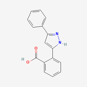 molecular formula C16H12N2O2 B12657135 Benzoic acid, 2-(5-phenyl-1H-pyrazol-3-yl)- CAS No. 39784-88-8