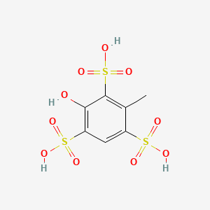 molecular formula C7H8O10S3 B12657187 3-Hydroxytoluene-2,4,6-trisulphonic acid CAS No. 82919-39-9