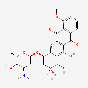 molecular formula C29H35NO9 B12657287 (7S,9R)-7-[(2R,4S,5S,6S)-4-(dimethylamino)-5-hydroxy-6-methyloxan-2-yl]oxy-9-ethyl-9,10,11-trihydroxy-4-methoxy-8,10-dihydro-7H-tetracene-5,12-dione CAS No. 81031-76-7