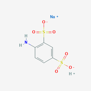 molecular formula C6H6NNaO6S2 B12657407 Sodium;2-amino-5-sulfobenzenesulfonate CAS No. 68466-09-1