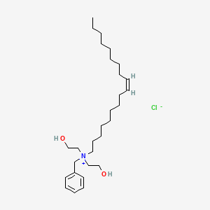 molecular formula C29H52NO2.Cl<br>C29H52ClNO2 B12657479 Benzylbis(2-hydroxyethyl)oleylammonium chloride CAS No. 7660-41-5
