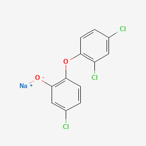 molecular formula C12H6Cl3NaO2 B12657528 Sodium 5-chloro-2-(2,4-dichlorophenoxy)phenolate CAS No. 42409-10-9