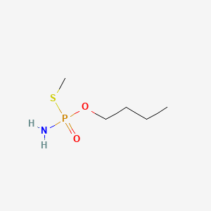molecular formula C5H14NO2PS B12657552 Phosphoramidothioic acid, O-butyl S-methyl ester CAS No. 40334-23-4